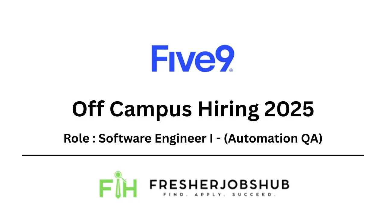 Five9 career opportunity: Software Engineer I in Automation QA role, based in Bangalore, requiring Java and backend development skills.