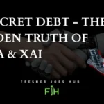 A businessperson studies financial documents with holographic AI servers and neural networks overlaid, symbolizing hidden tech debt.